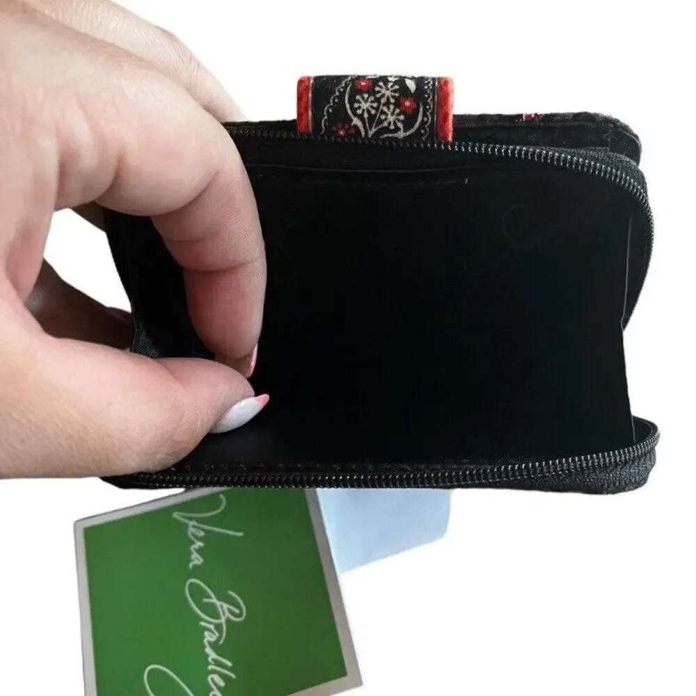 Vera Bradley Wristlet Wallet Brown‎ Houndstooth Paisley Pattern Zipper NWT